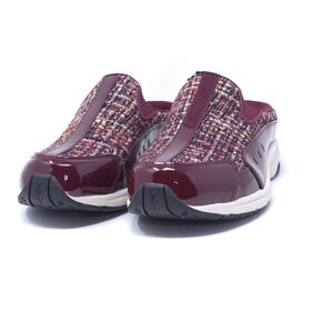 Easy Spirit Traveltime  Slip On Wine-Tweed-Multi-Patent 10WW US